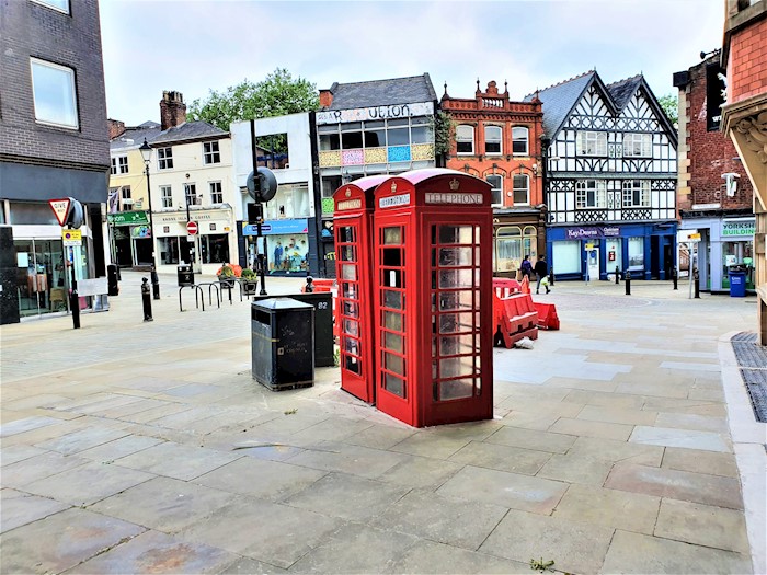 Telephone Kiosk 1, o/s White Lion, Great Underbank, Stockport, United Kingdom