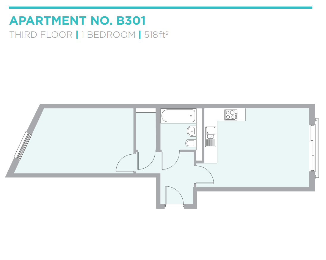 Flat B301, Royal Crescent Apartments, 1 Royal Crescent Road, Southampton, SO14 3AD